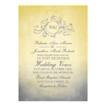Rustic Yellow and Grey Bohemian Wedding Invitation invitations