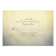 Rustic Yellow and Grey Bohemian Wedding RSVP Personalized Invite