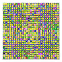 Rustic Yellow Mosaic 'Clay' Tiles Pattern Photographic Print