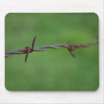 Rusty barb wire fence mousepad