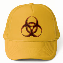 Rusty Bio Hazard Symbol Trucker Hats