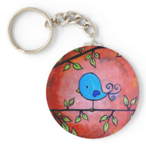 Rusty Blue Bird Key Chains