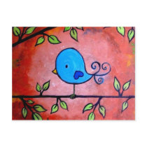 Rusty Blue Bird Postcard