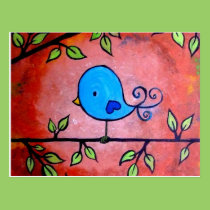 Rusty Blue Bird postcards