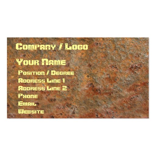Rusty Business Card (front side)