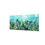Rusty city stretched canvas prints