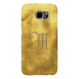 Rusty Gold Personalized Embossed Monogram Look Samsung Galaxy S6 Cases