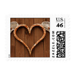 Rusty Heart with Wings Postage Stamps