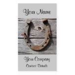 Rusty Horseshoe on Wooden Wall Rural Business Card