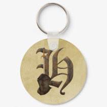 Rusty Knight Initial H keychains by initials Rusty Knight Initial H keychains