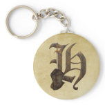 Rusty Knight Initial H Key Chain