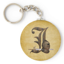 Rusty Knights Initial J Keychain
