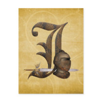 Rusty Knights Initial J Postcards
