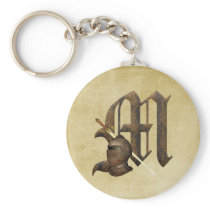 Rusty Knights Initial M Keychains