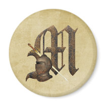 Rusty Knights Initial M Magnets