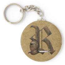 Rusty Knights Initial R Keychain