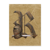 Rusty Knights Initial R Post Card