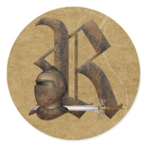 Rusty Knights Initial R Stickers