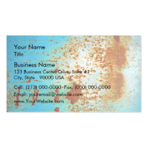 Rusty Metal With Blue Scratched Paint Business Card