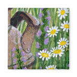 Rusty Milk Jug Red flowers Refrigerator Magnet
