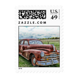 Rusty Old Classic Car Vintage Automobile Postage Stamp