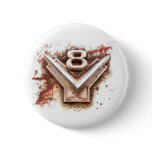Rusty old v8 badge buttons