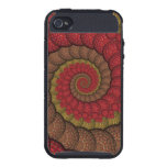 Rusty Red and Orange Peacock Fractal iPhone 4 Cases