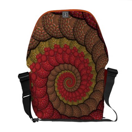 Rusty Red and Orange Peacock Fractal Courier Bag