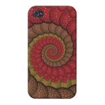 Rusty Red and Orange Peacock Fractal iPhone 4/4S Cover
