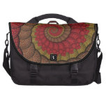 Rusty Red and Orange Peacock Fractal Laptop Bag