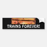 Rusty rr train box car "TRAINS FOREVER!" Bumper Sticker