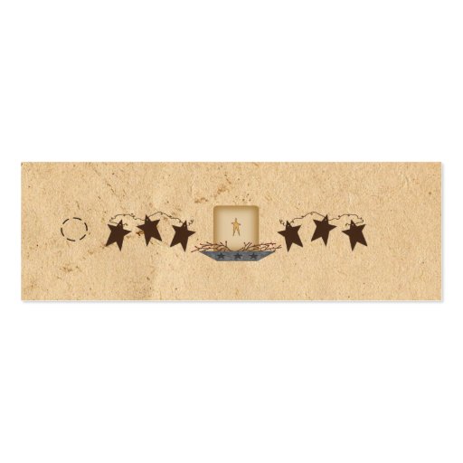 Rusty Stars & Candle Skinny Hang Tag Business Card Template (front side)