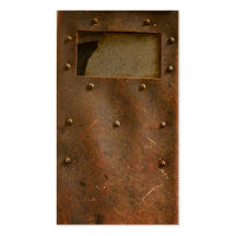 Rusty welding helmet business cards
