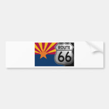 Ruta 66 de la bandera de Arizona Pegatina De Parachoque