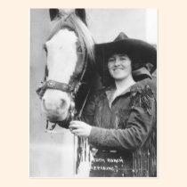Ruth Roach and her horse. postcards