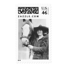 Ruth Roach and her horse. Stamps