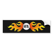 RV with flames Bumper Sticker
