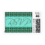 RVSP Postage (Birini: aqua/brown)