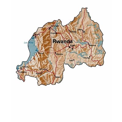 Rwanda Flag and Map T-Shirt by FlagAndMap
