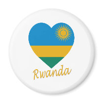 Rwanda Flag Heart magnets by Vexillophile Rwanda Flag Heart magnets