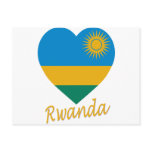 Rwanda Flag Heart Postcards