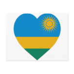 Rwanda Flag Heart Postcards