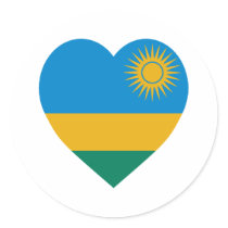 Rwanda Flag Heart stickers