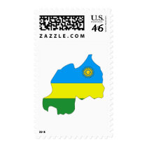 Rwanda flag map postage by FlagStore Rwanda flag map postage