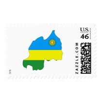 Rwanda flag map postage by FlagStore Rwanda flag map postage