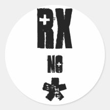 Rx no asterisk round sticker