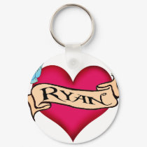 Ryan - Custom Heart Tattoo T-shirts & Gifts keychains