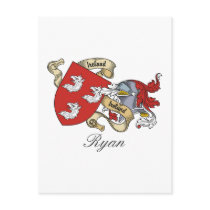 Ryan Family Crest postcards by coatsofarms Ryan Family Crest postcards