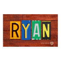 RYAN License Plate Lettering Name Sign Poster posters