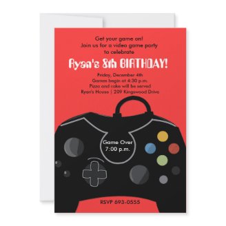 RYAN'S VIDEO GAME PARTY INVITATIONS